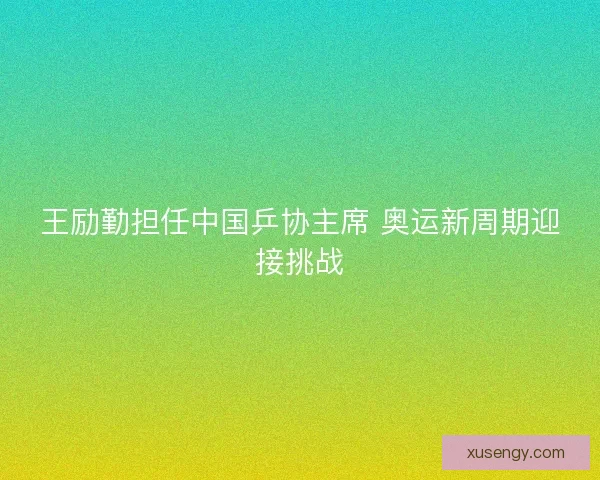 王励勤担任中国乒协主席 奥运新周期迎接挑战
